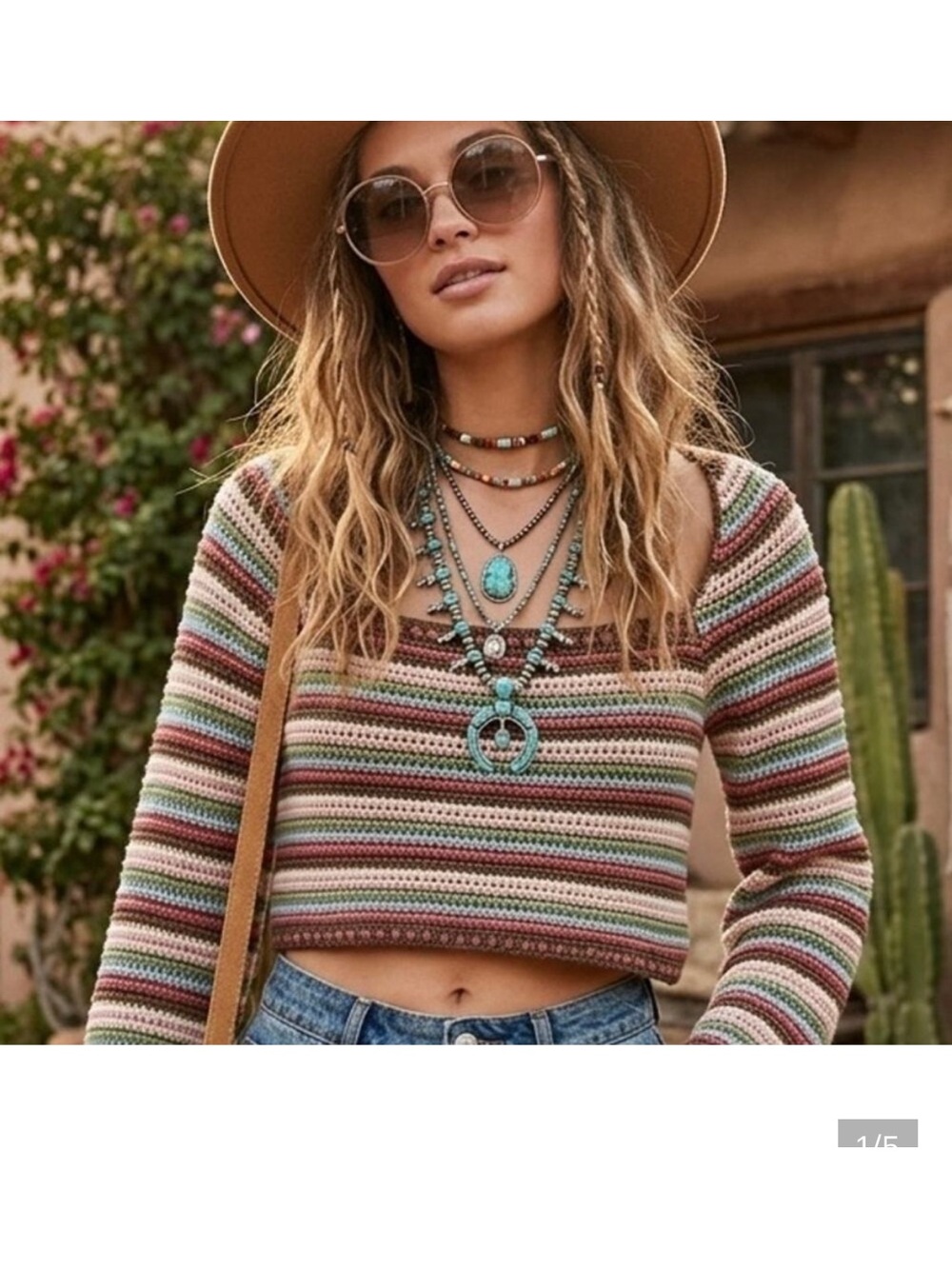 MIAMI for Francesca’s knit crop top with flair sleeves